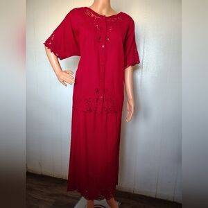 Jane Ashley Red Skirt Set Size M